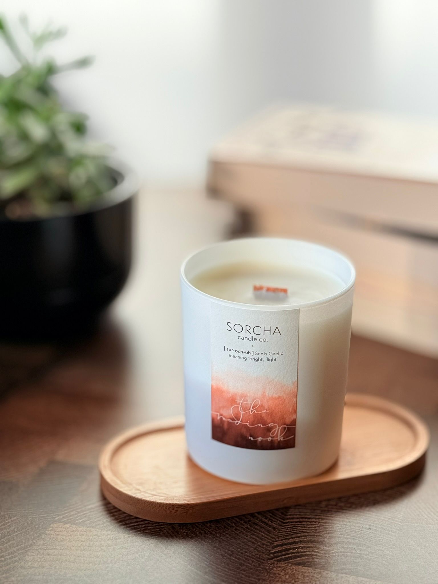 Styled candle product photo